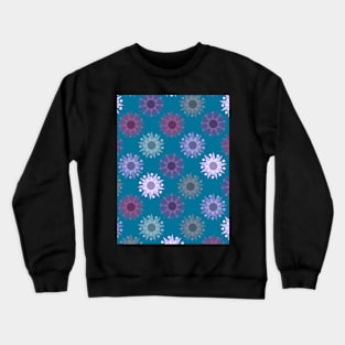 Radiant Suns Cool on Dark Teal Crewneck Sweatshirt